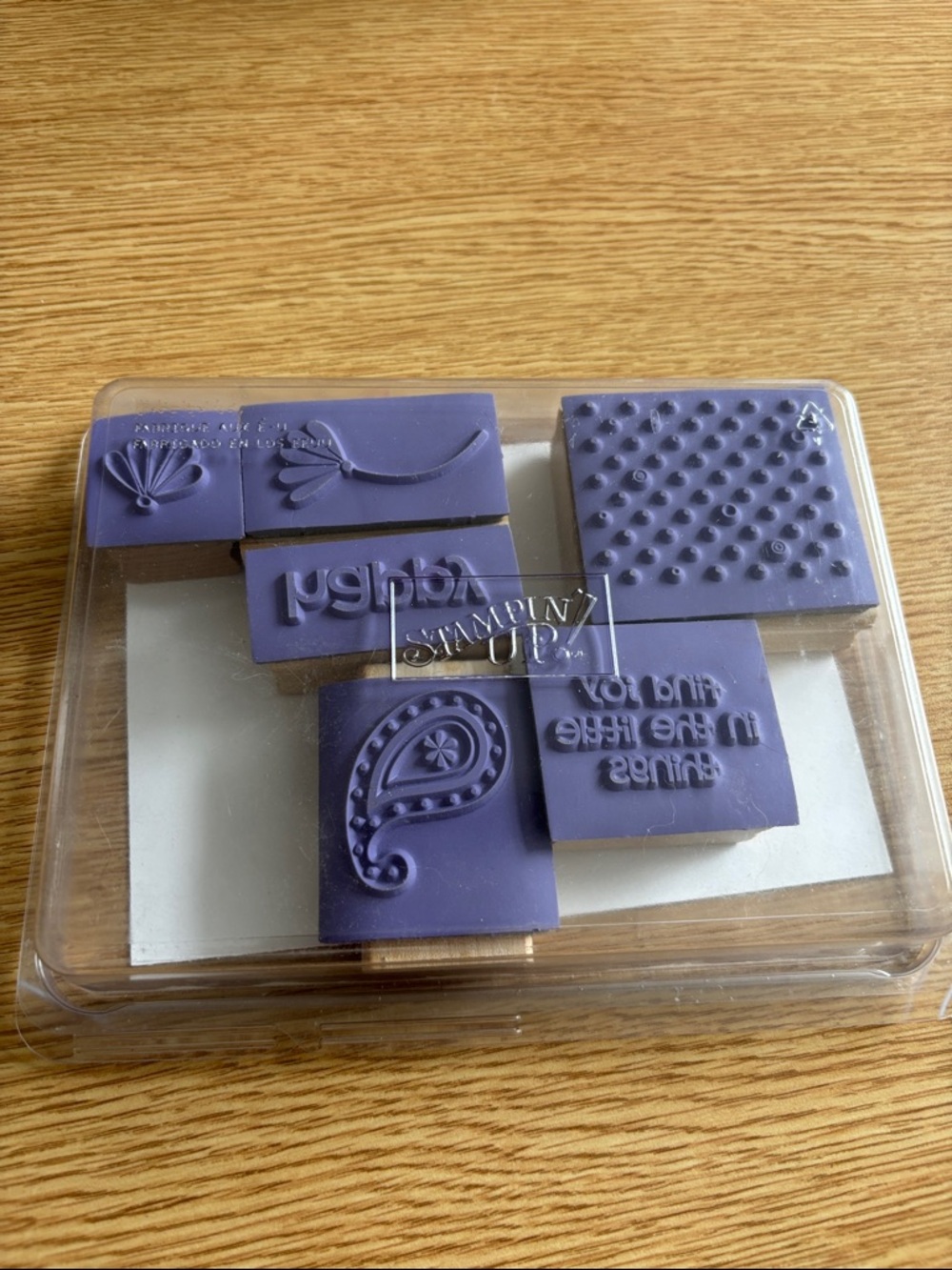 Stampin' Up! Purple Rubber Stamp Set - Polka Dot & Paisley
